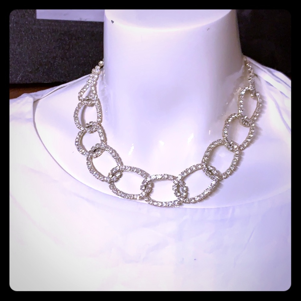 Rhinestone chain necklace